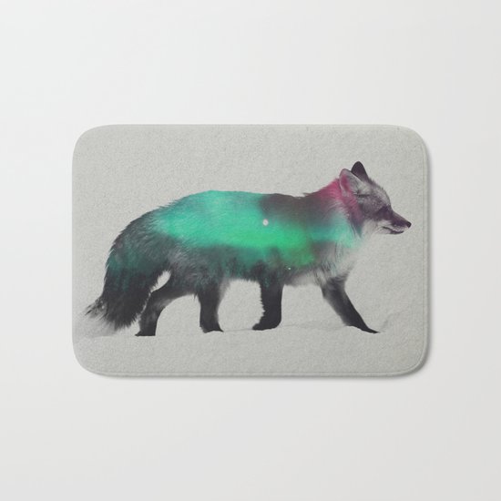 Fox In The Aurora Borealis Bath Mat