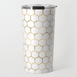 Golden Honeycomb Pattern Travel Mug