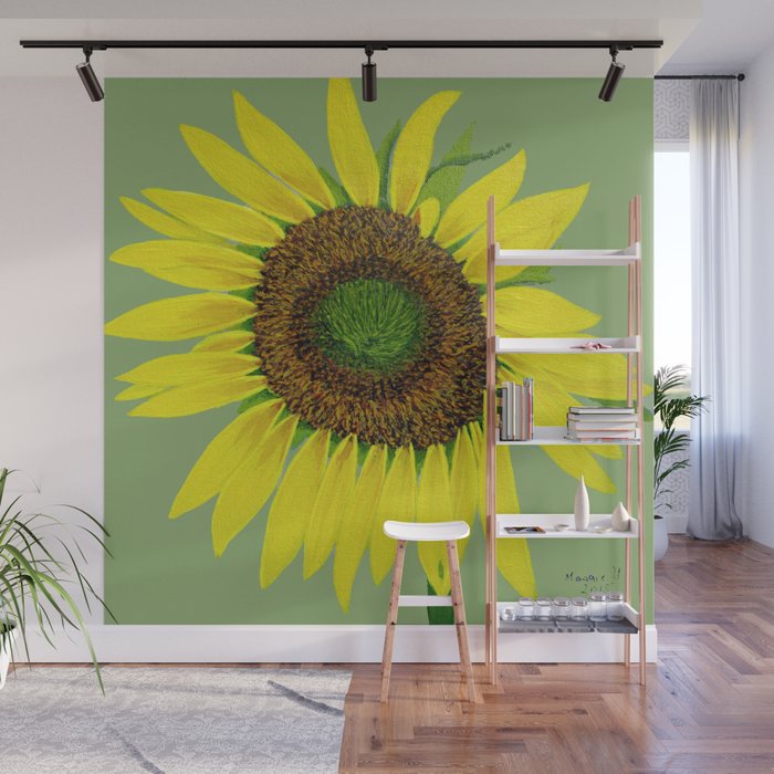Sunflower Painted Wall Mural By Maggs326 Society6