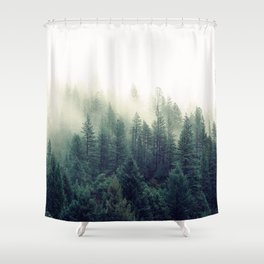 Foggy Winter Forest Shower Curtain