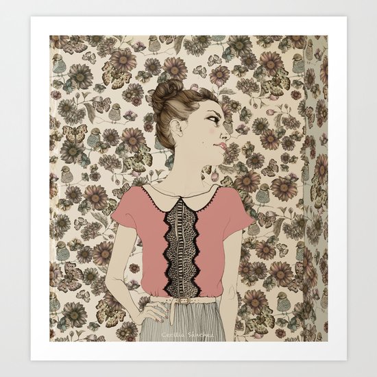 Vintage Girl Art Print