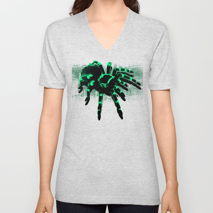 Spider arachnid. Entomologist gift. Spider with web. Perfect present for mom mother dad father frien V Neck T Shirt