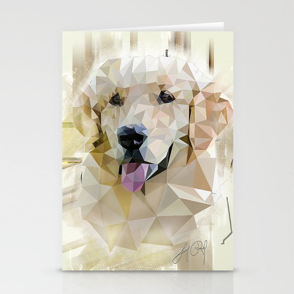 Golden Retriever (Low Poly) Stationery Cards