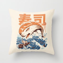 Moby Sushi Throw Pillow