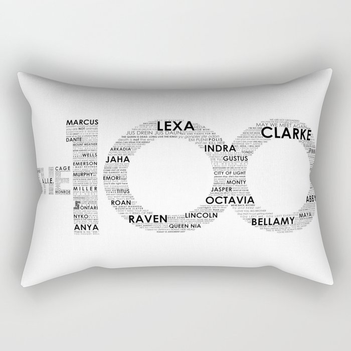 The 100 - Typography Art [black text] Rectangular Pillow