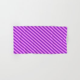 [ Thumbnail: Dark Orchid and Violet Colored Lined Pattern Hand & Bath Towel ]