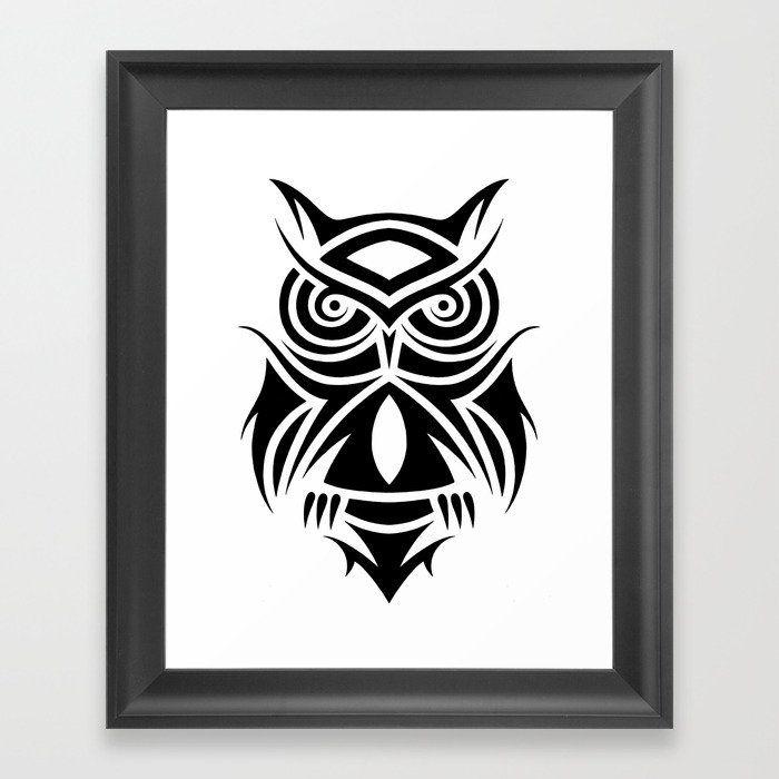 Tribal Owl Framed Art Print