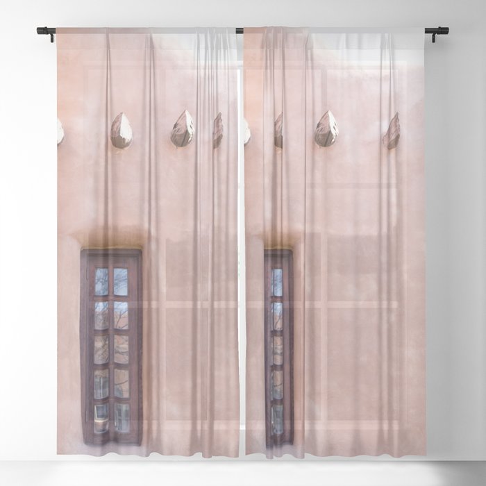 Santa Fe Window - Travel Photography Sheer Curtain