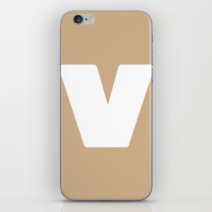 v (White & Tan Letter) iPhone Skin