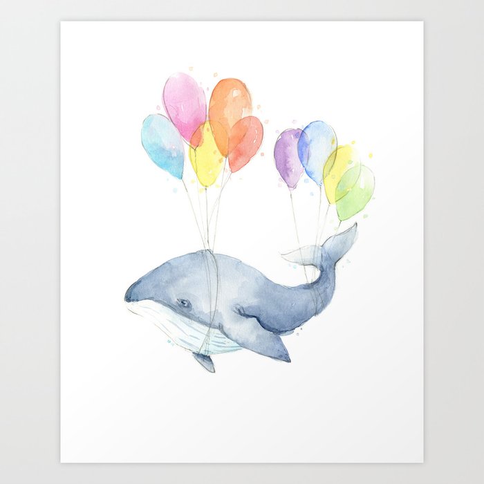 Balloon Whale Art Print
