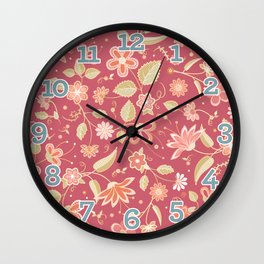 Ornate Floral Symphony (Rose Blush) Wall Clock