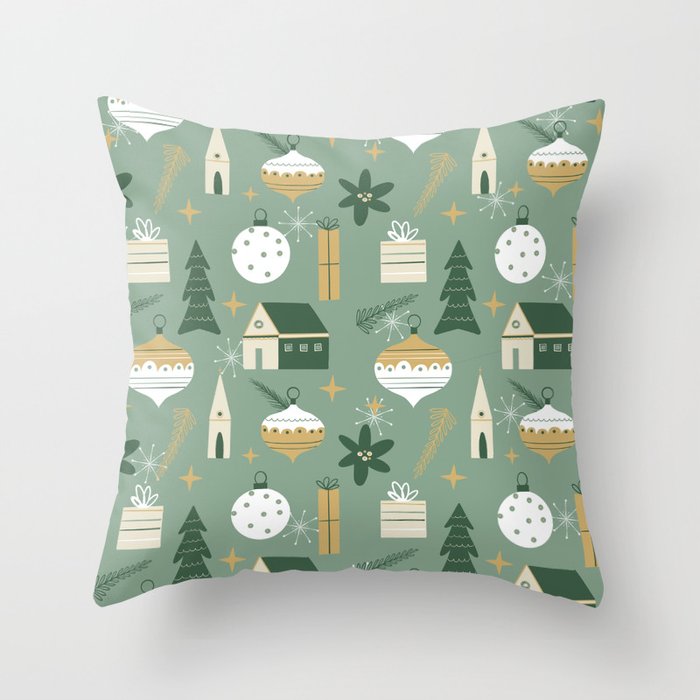 Cozy Cottage Christmas Throw Pillow