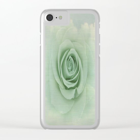 Dreamy Vintage Floating Rose Clear iPhone Case