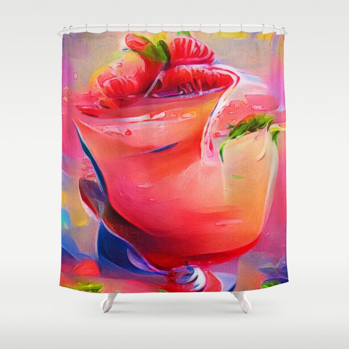 Strawberry Margarita Shower Curtain