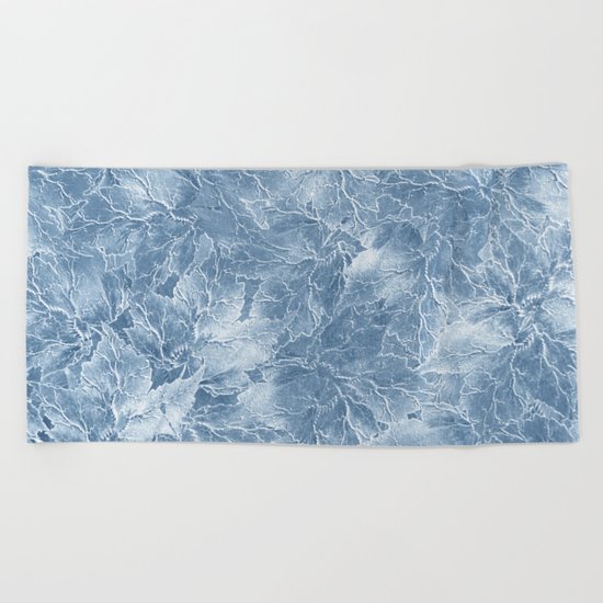 Frozen Leaves 7 Beach Towel