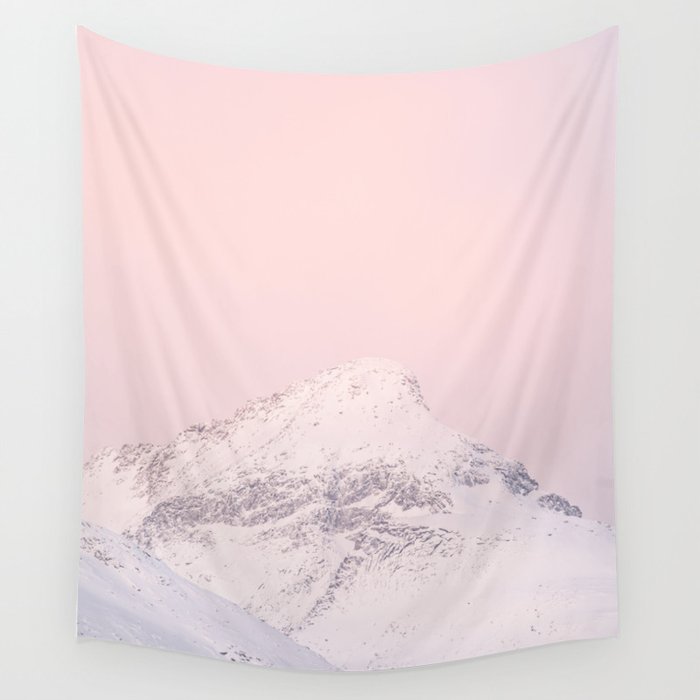Mountain Top in Norway Photo | Pastel Color Sky in the Kaldfjord Art Print | Winter Travel Photography Wall Tapestry