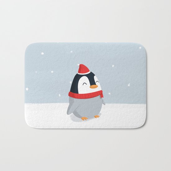 Christmas Penguin Bath Mat