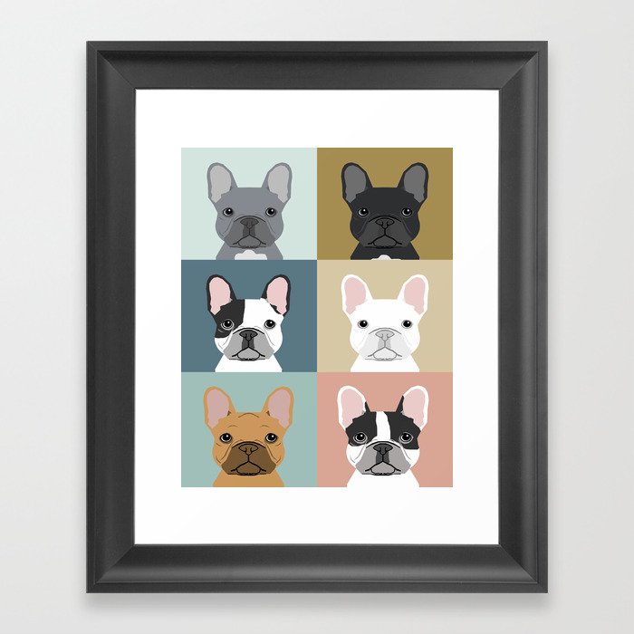 French Bulldog portraits pattern dog person gift love animal pet puppy ...