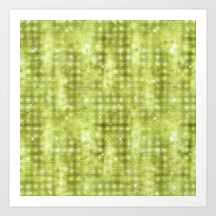 Glam Lime Diamond Shimmer Glitter Art Print