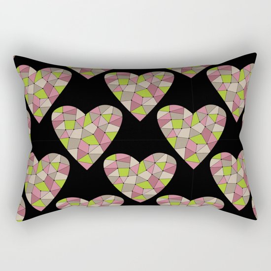 Retro.Mosaic heart . Rectangular Pillow
