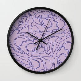 Pastel Pattern II Wall Clock | Pastel, Purple, Graphic, Curated, Pastels, Lavender, Cobolt, Pastelpattern, Abstract, Digital 