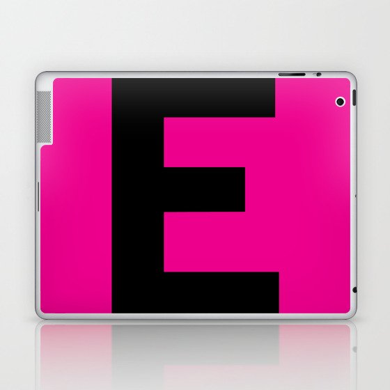 Letter E (Black & Magenta) Laptop & iPad Skin