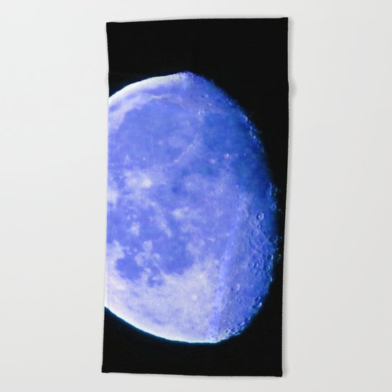 Icy Blue Moon Beach Towel