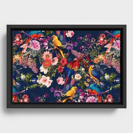 FLORAL AND BIRDS XII Framed Canvas