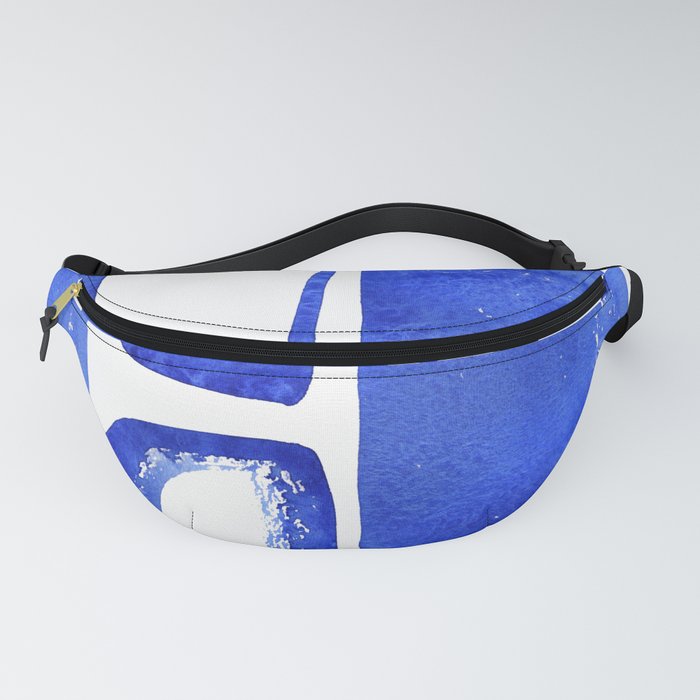 Abstract Half Circle Shapes In Classic Blue Fanny Pack