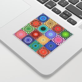 Colorful Patchwork Art - Mandala Medley Sticker