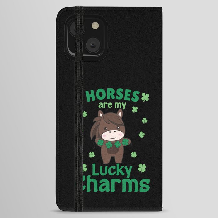 Horses Are My Lucky Charms St Patrick's Day iPhone Wallet Case