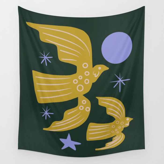 Peaceful night dove Wall Tapestry