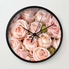 Blush Pink Roses Wall Clock