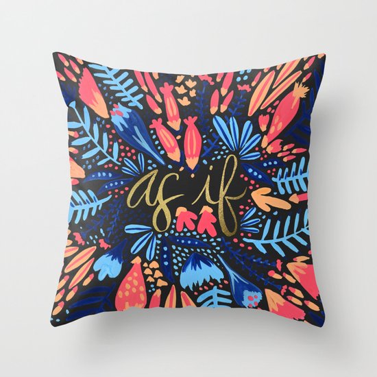 As If ? Pink & Black Throw Pillow by Cat Coquillette Society6
