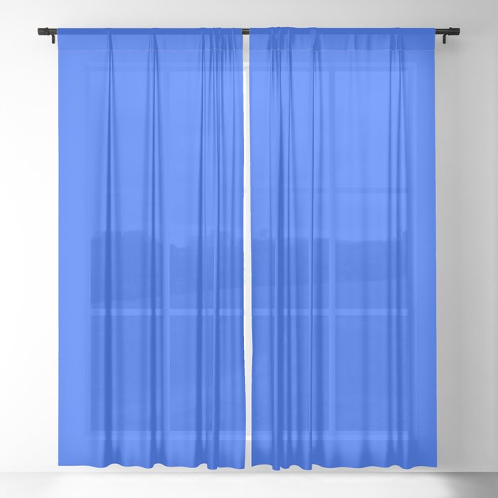 Tropical Blue Solid Color Sheer Curtain By Annaleeblysse Society6
