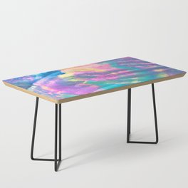 Rainbow Tie Dye Abstract Painting Coffee Table