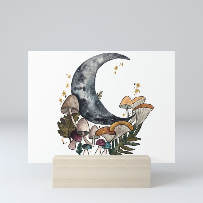 Mushroom Moon Mini Art Print