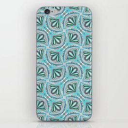 Textured Fan Tessellations in Mint and Cyan iPhone Skin