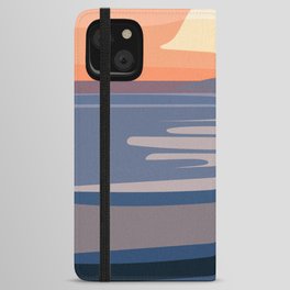 Ocean and Sun - Colorful Minimalistic Sunset Summer Vibes Design  iPhone Wallet Case