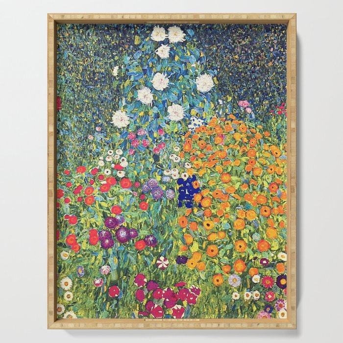 Gustav Klimt Flower Garden 2 Serving Tray