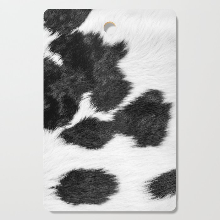 Modern Minimal Cowhide in Black and White Cutting Board