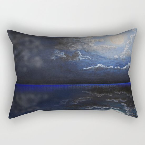 black sea and moon Rectangular Pillow