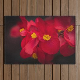 Red Begonia Botanical Outdoor Rug