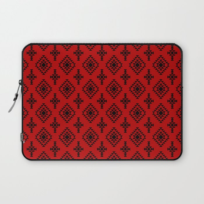 Red and Black Native American Tribal Pattern Laptop Sleeve