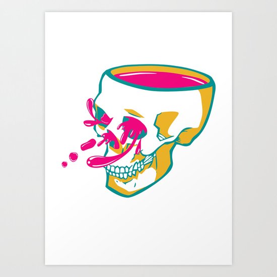 Liquid thoughts:Skull Art Print