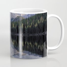Longs Peak Reflection Coffee Mug | Rockymountains, Longspeak, Mountain, Alpine, Mirror, Lake, Colorado, Reflection, Peaks, Clouds 