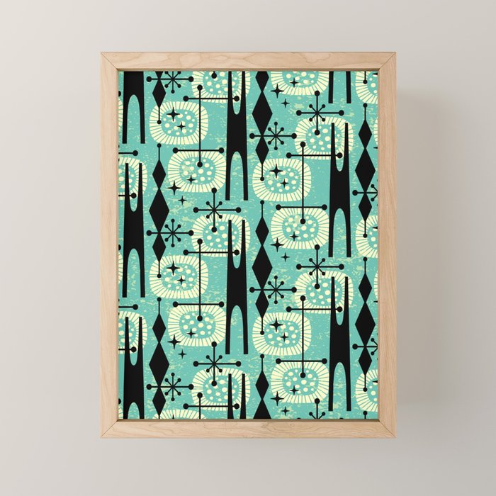 Retro 1950s Style Mid Century Modern 771 Mid Mod Turquoise Art