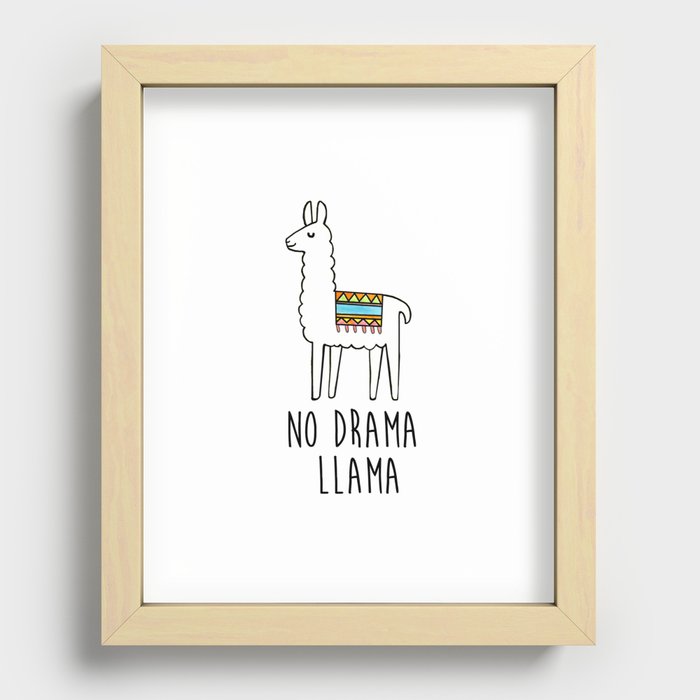 No Drama llama Recessed Framed Print