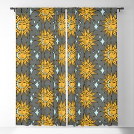 Sleeping Sun And Moon - Celestial Patterned  Blackout Curtain