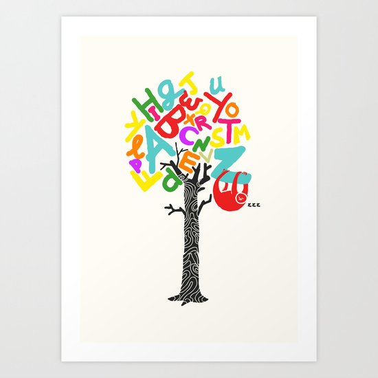 Sleep All Day (A-Z) Art Print